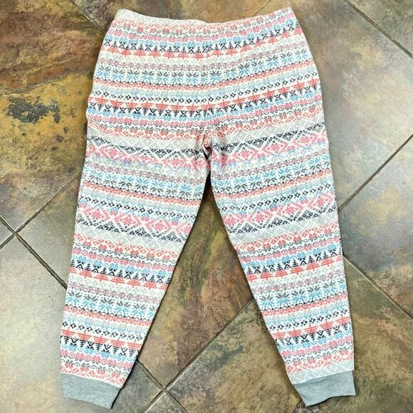 Cuddl Duds Honeycomb Fleece Pajama Top & Pajama Joggers Set Cream Fairisle PXL - Picture 12 of 12